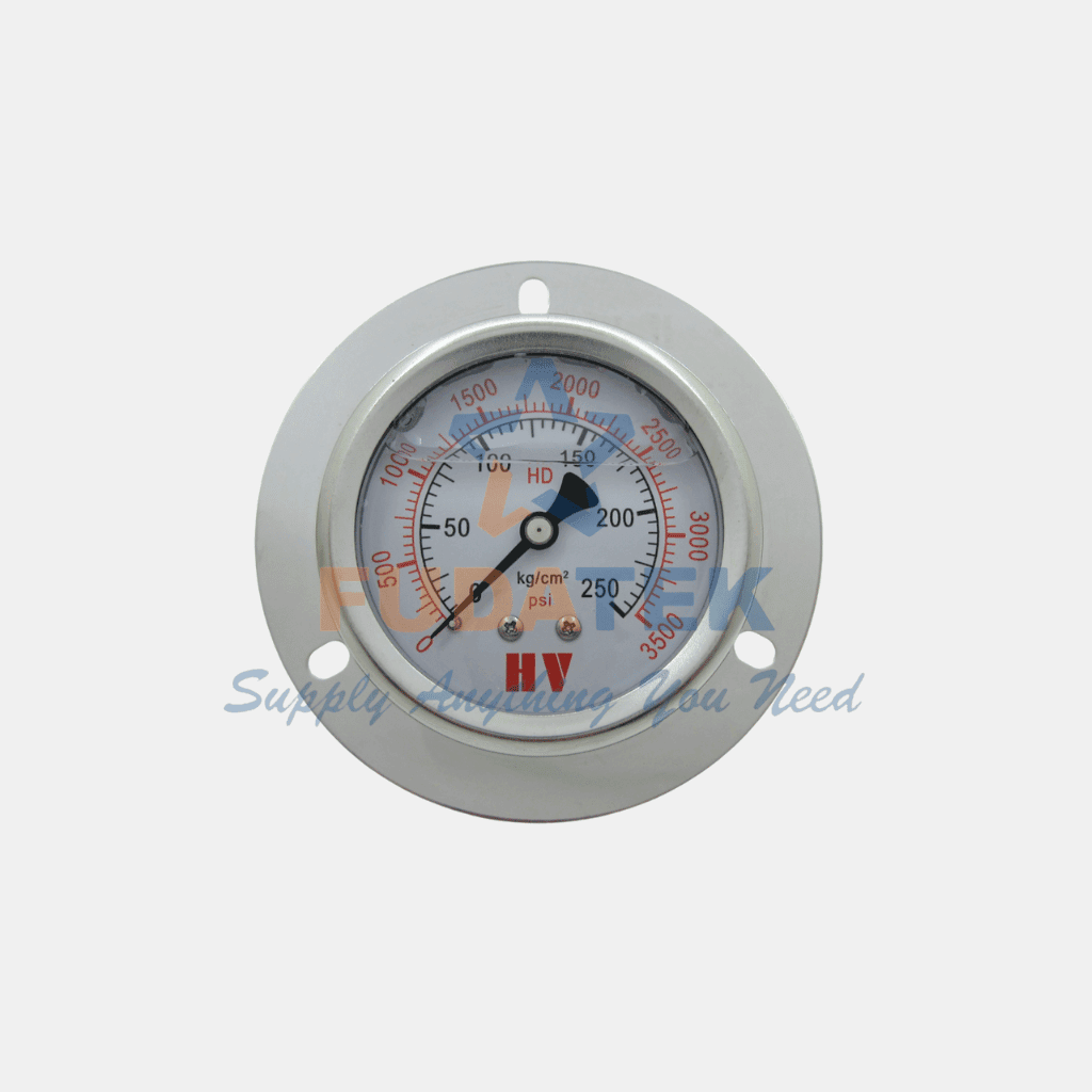 Đồng hồ đo áp suất dầu HV mặt 100 chân sau - Hình ảnh 2