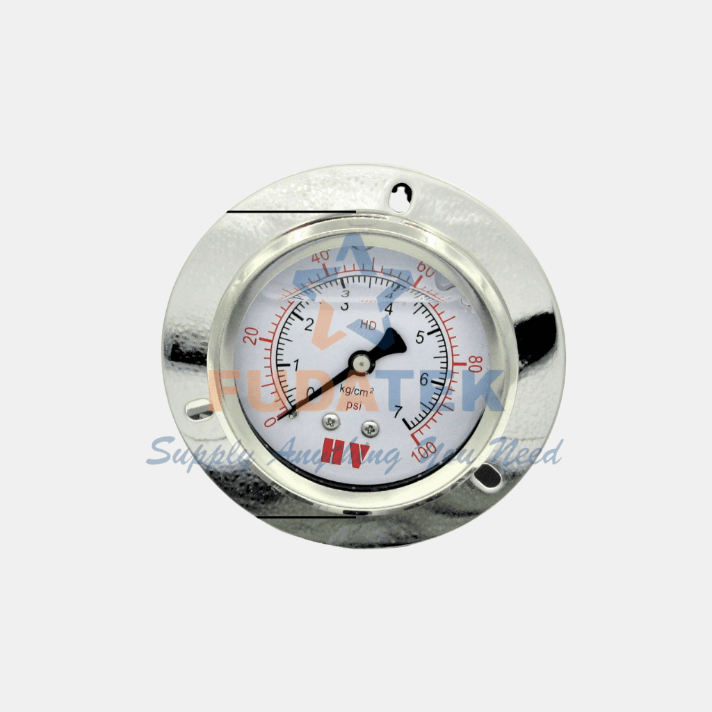 Đồng hồ đo áp suất dầu HV mặt 63 chân sau - Hình ảnh 2