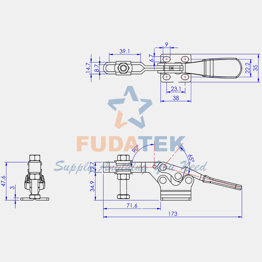 Kẹp chốt ép chặt GH-225-DSS - Hình ảnh 2