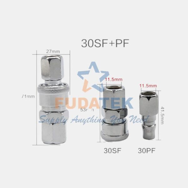 Khớp Nối Nhanh Ống Khí (Đực) PF20 / PF30 / PF40 - Hình ảnh 3