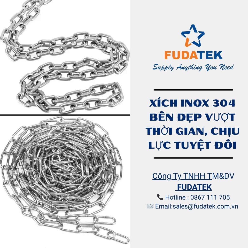Xích inox 304 – Chống gỉ tuyệt đối, bền bỉ vượt thời gian